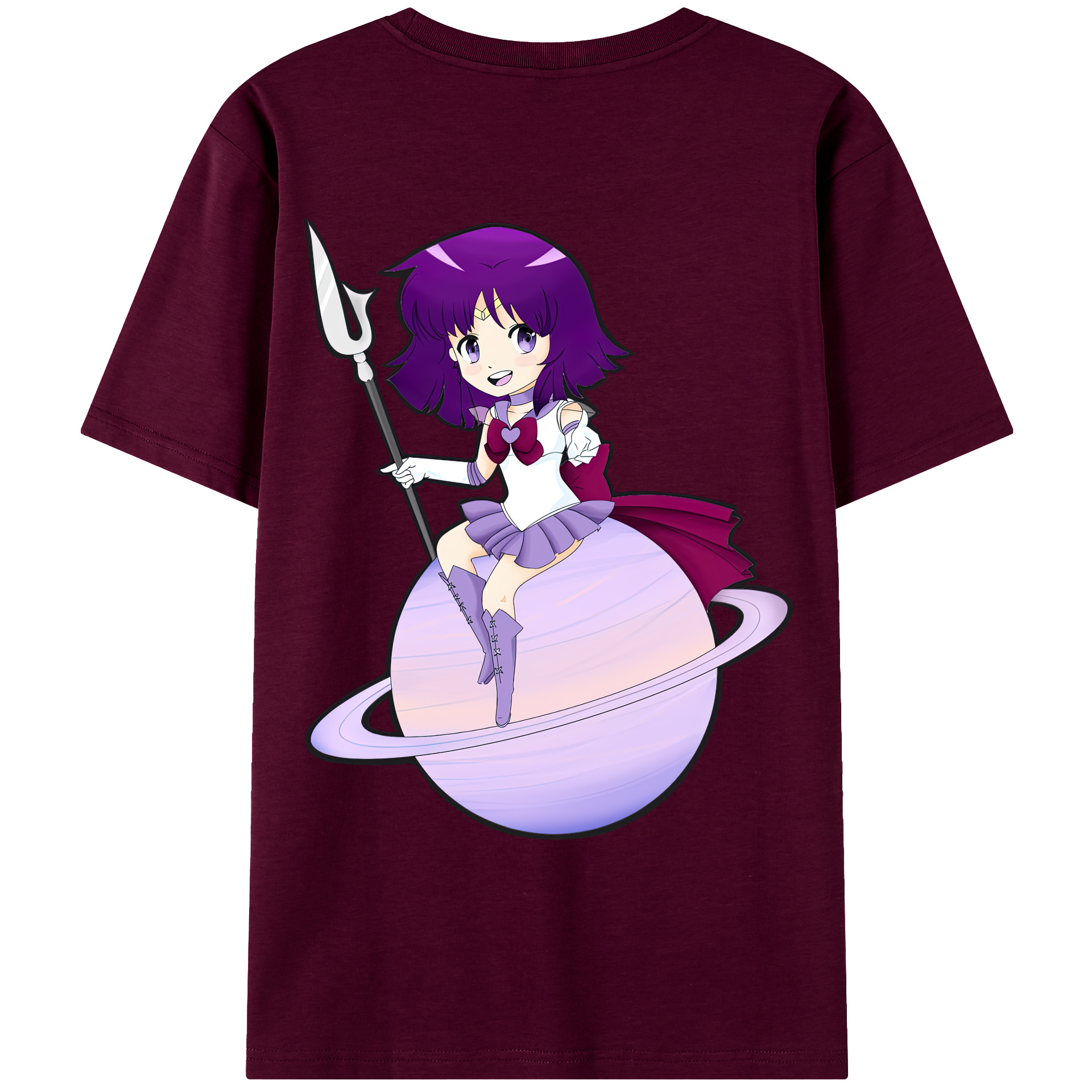 （画像用） 美少女戦士セーラームーン 土萠ほたる Sailor Moon Tomoe Hotaru （セーラーサターン；Sailor Saturn） レディース半袖Tシャツ(バックプリント)
